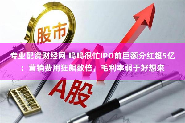 专业配资财经网 鸣鸣很忙IPO前巨额分红超5亿：营销费用狂飙数倍，毛利率弱于好想来